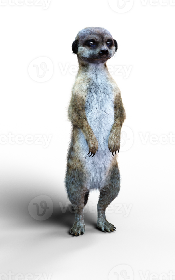A Standup Pose of Meerkat Isolate. png