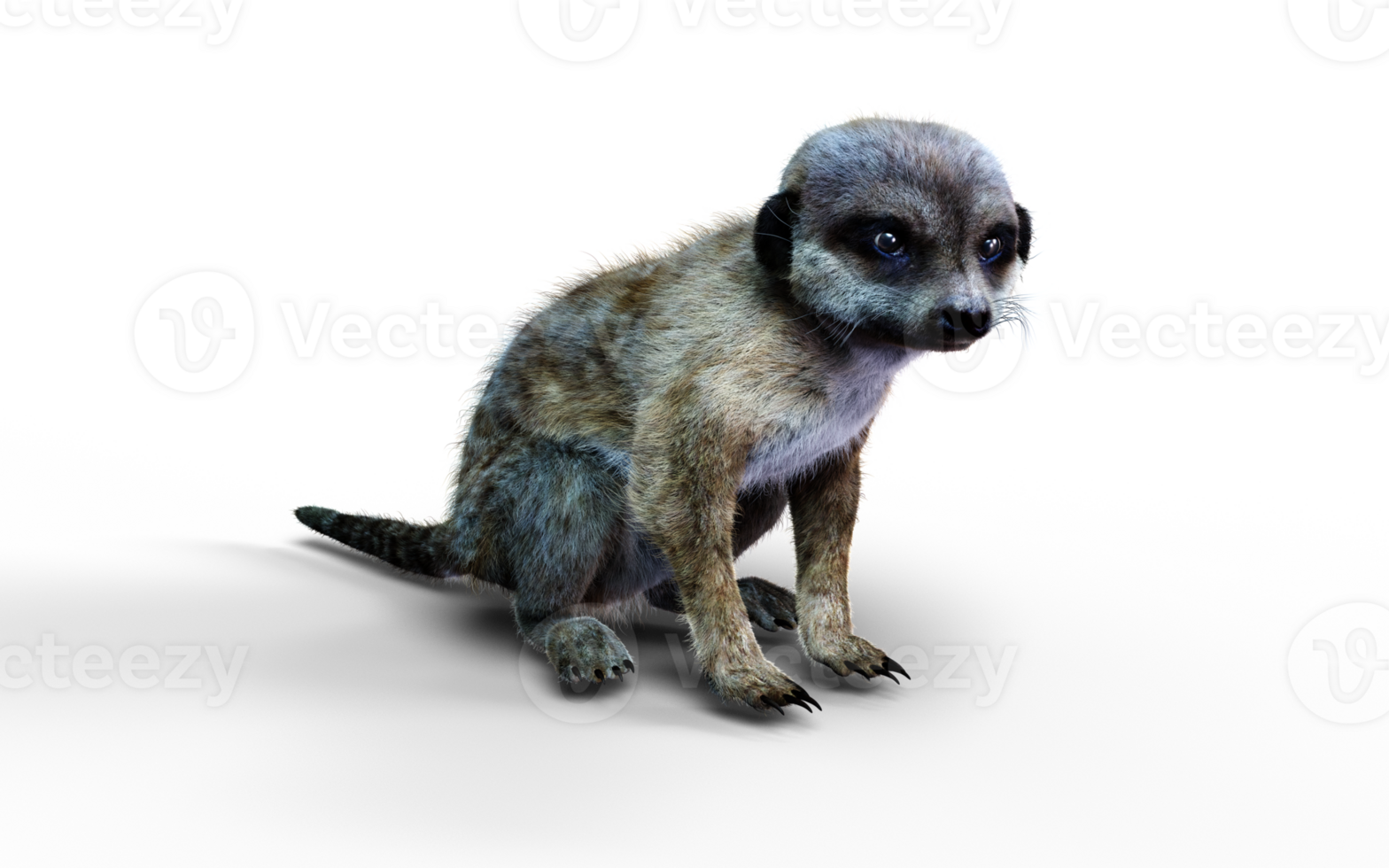 A Sitting Pose of Meerkat Isolate. png
