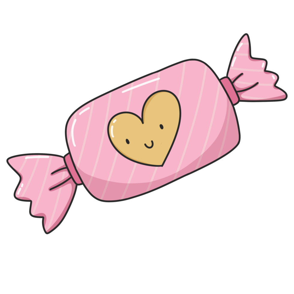 a cartoon candy bar with a heart on it png