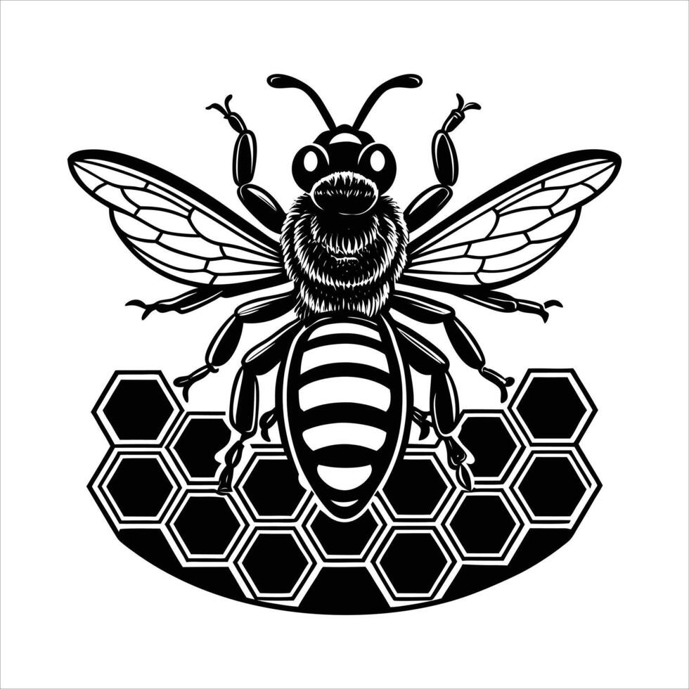 Honeycomb Bee Vectors