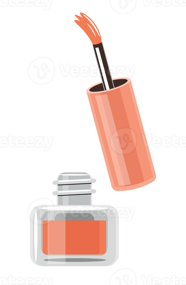 Illustration of Red Nail Polish Bottle png