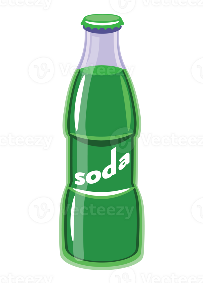 Green Soda Bottle Illustration png