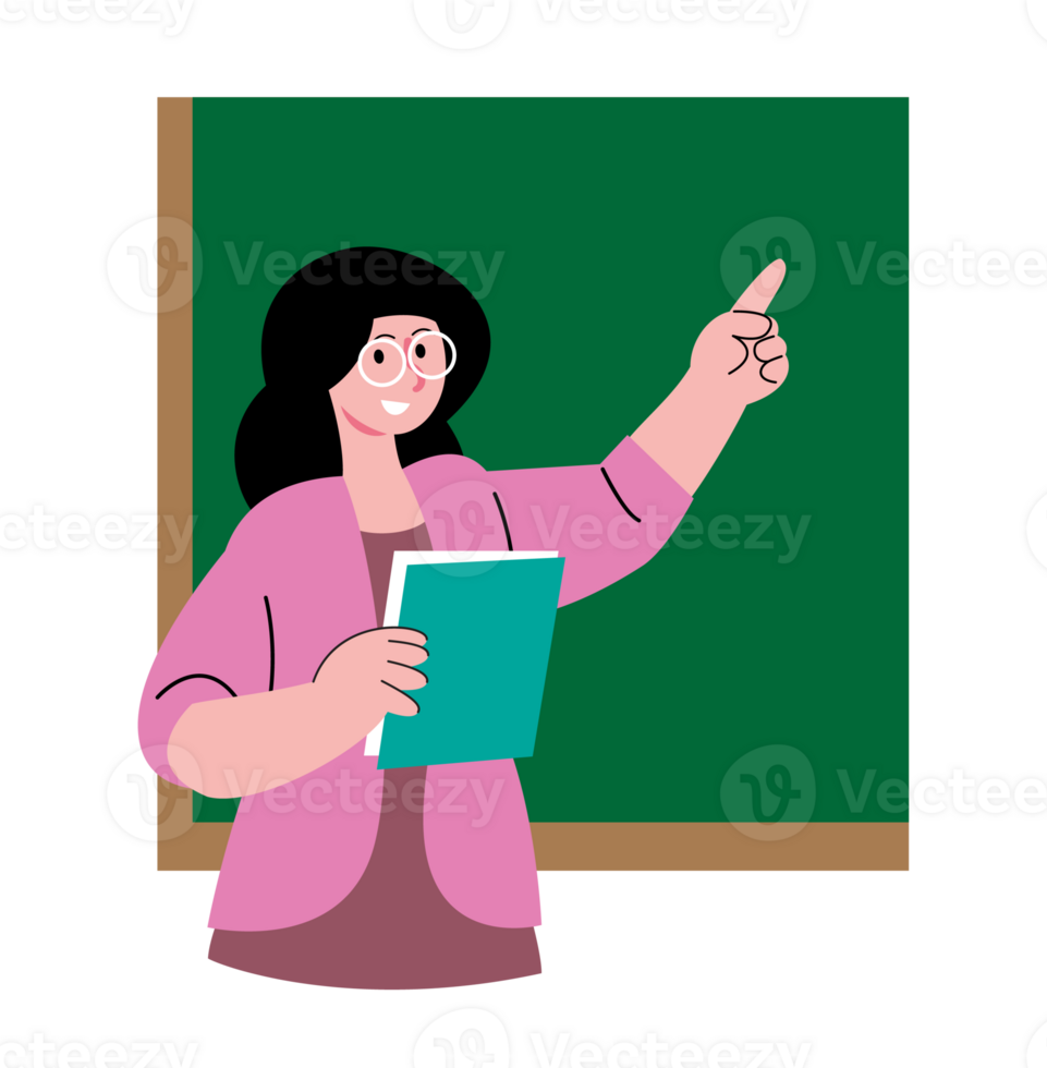 Illustration of Teacher Teaching in Classroom png