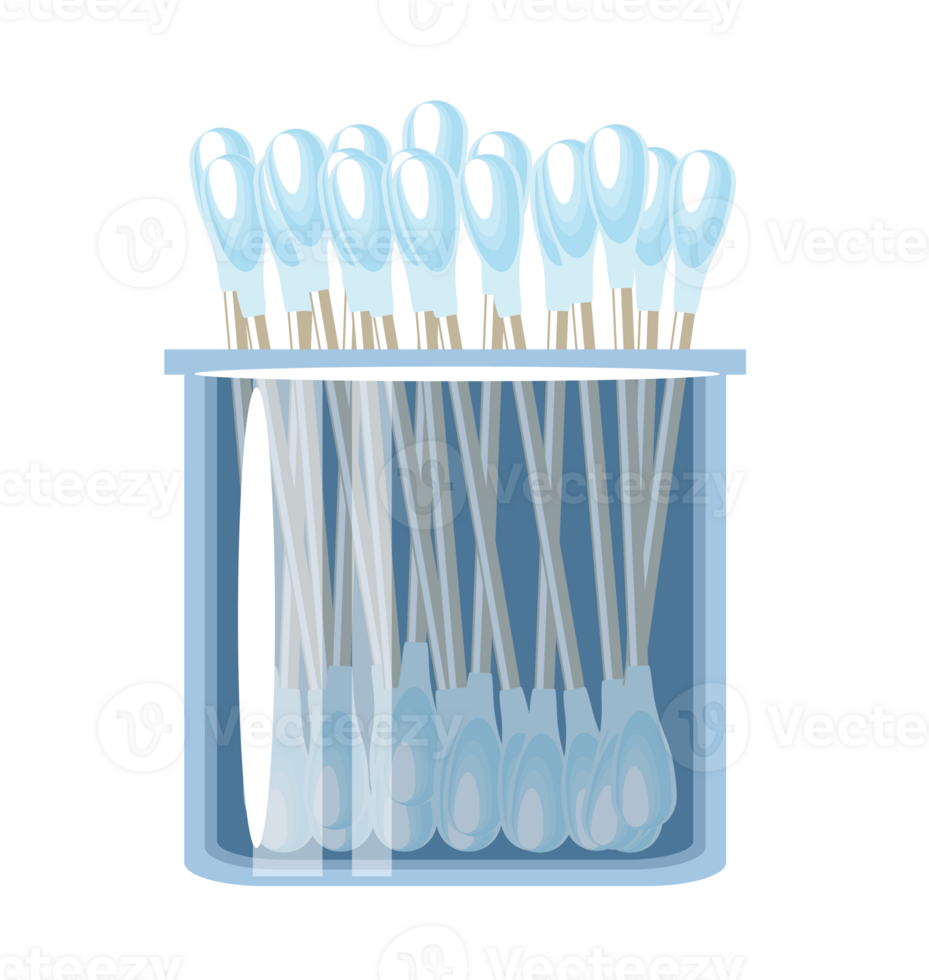 Cotton Swabs in a Container png