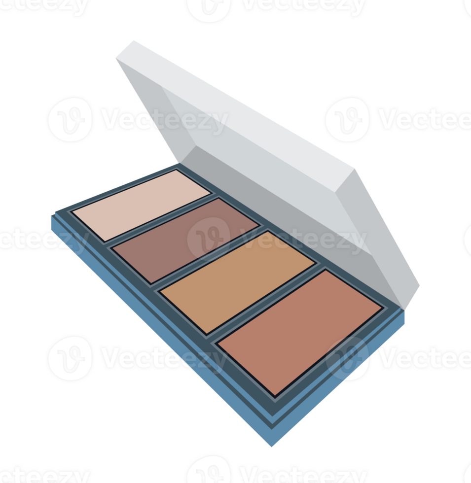 Isometric Eye Shadow Palette Flatlay png