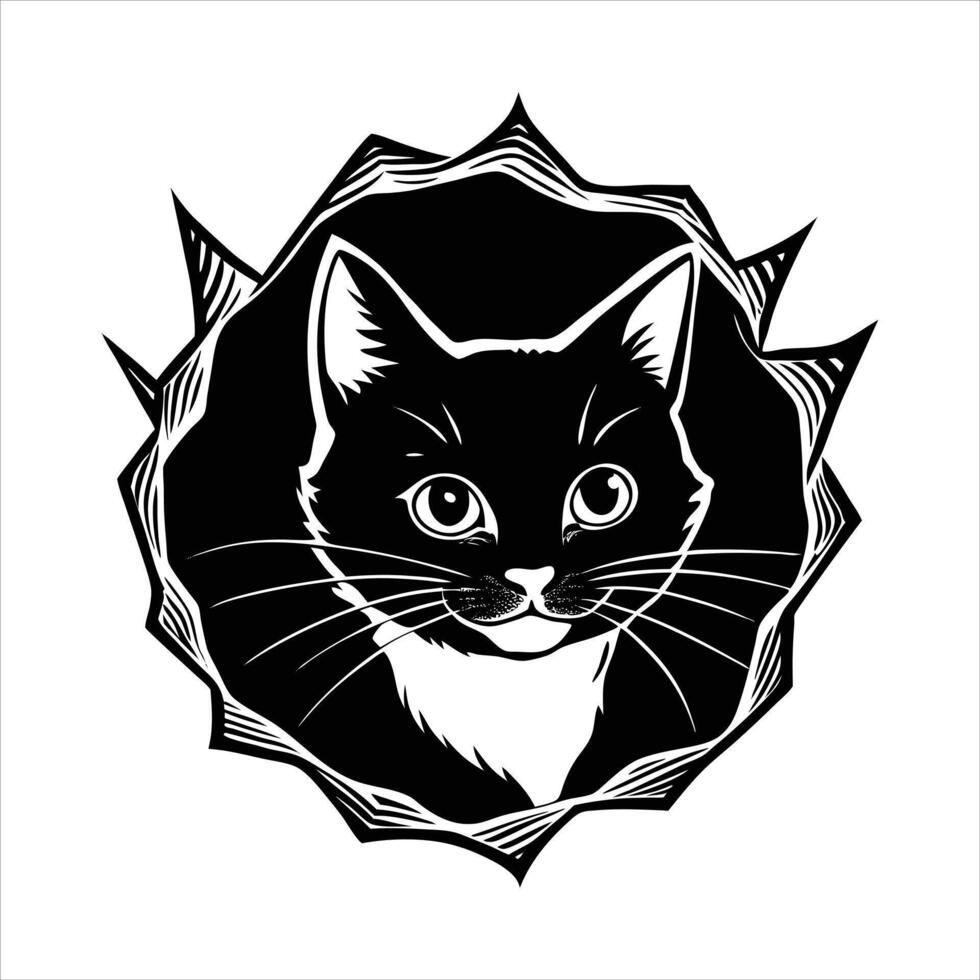 Cat Face Peeking Through vector