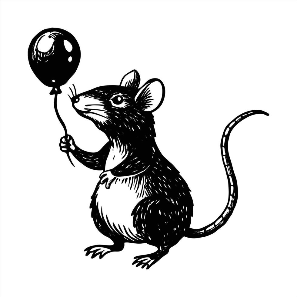 Rat A Balloon vector