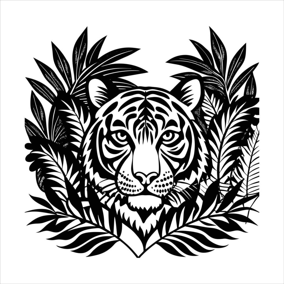 Tiger Peeking Through vector