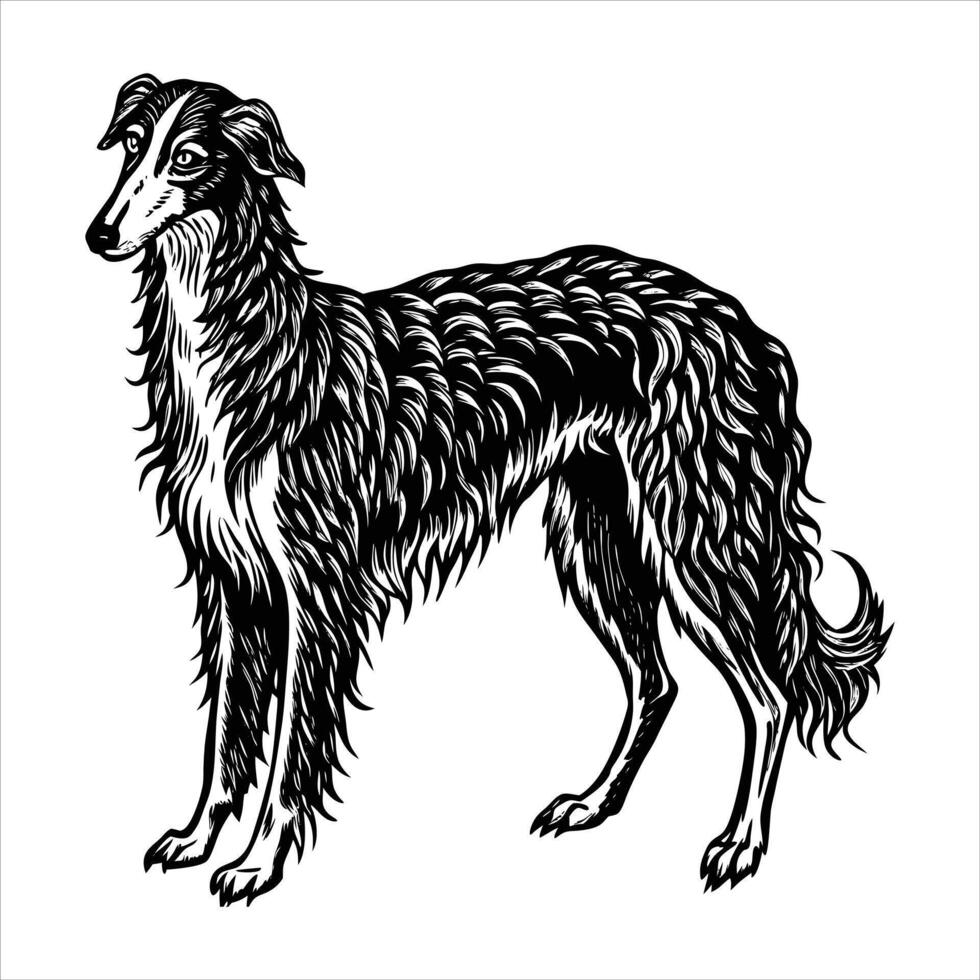 Joyful Borzoi Peace Sign vector