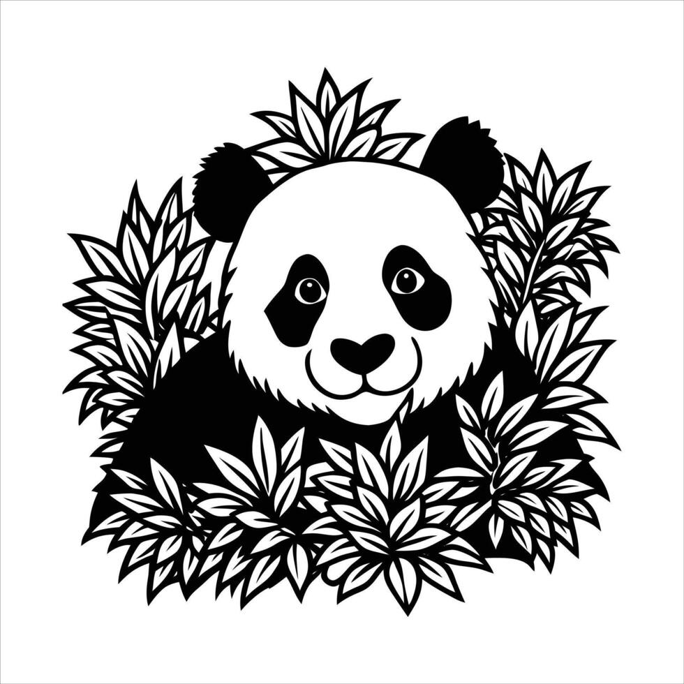A panda is peeking vector