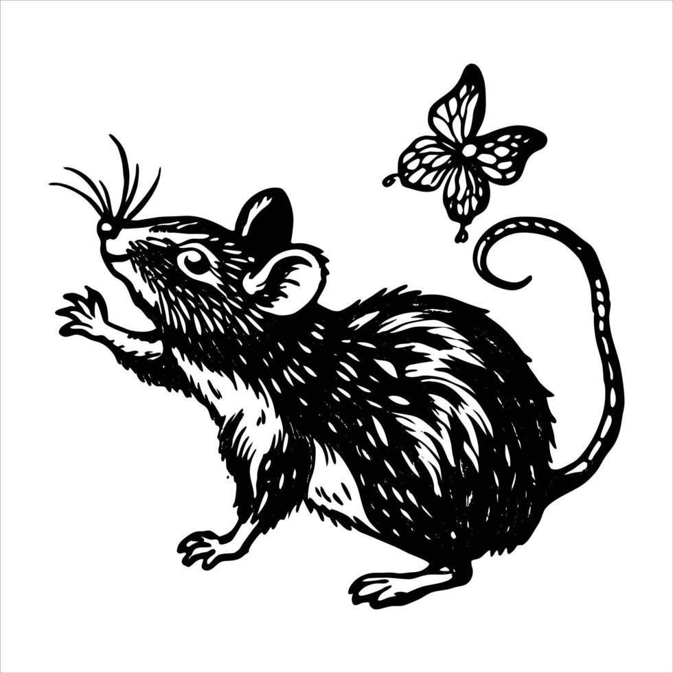 Cute Rat Butterflies vector