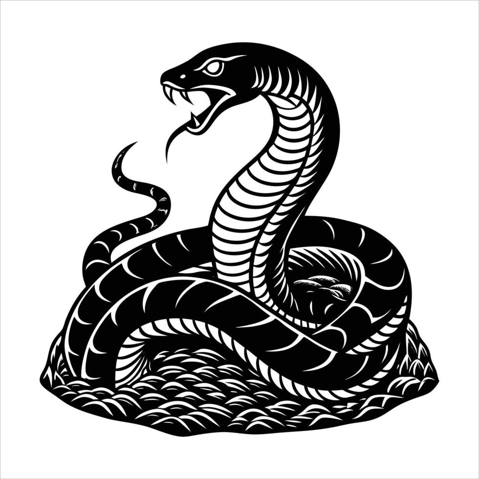 Group Snakes Laying Rock vector
