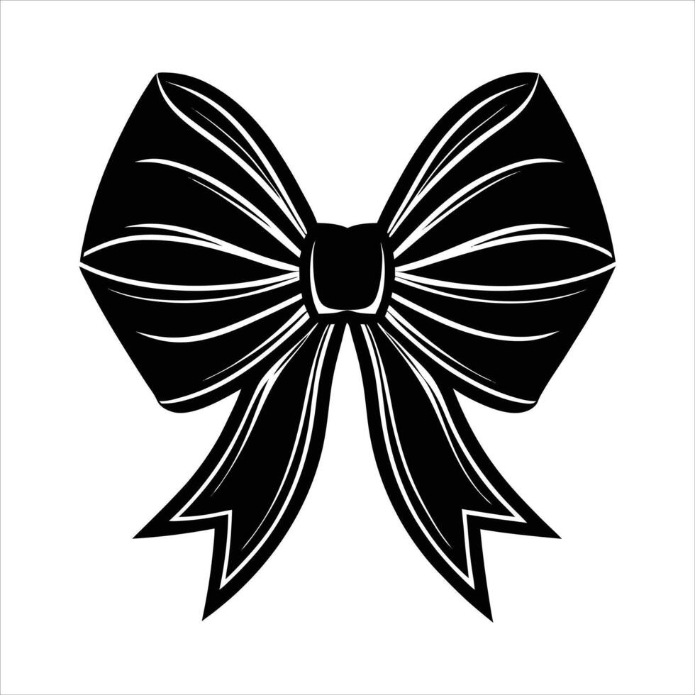 ribbon bow silhouette vector