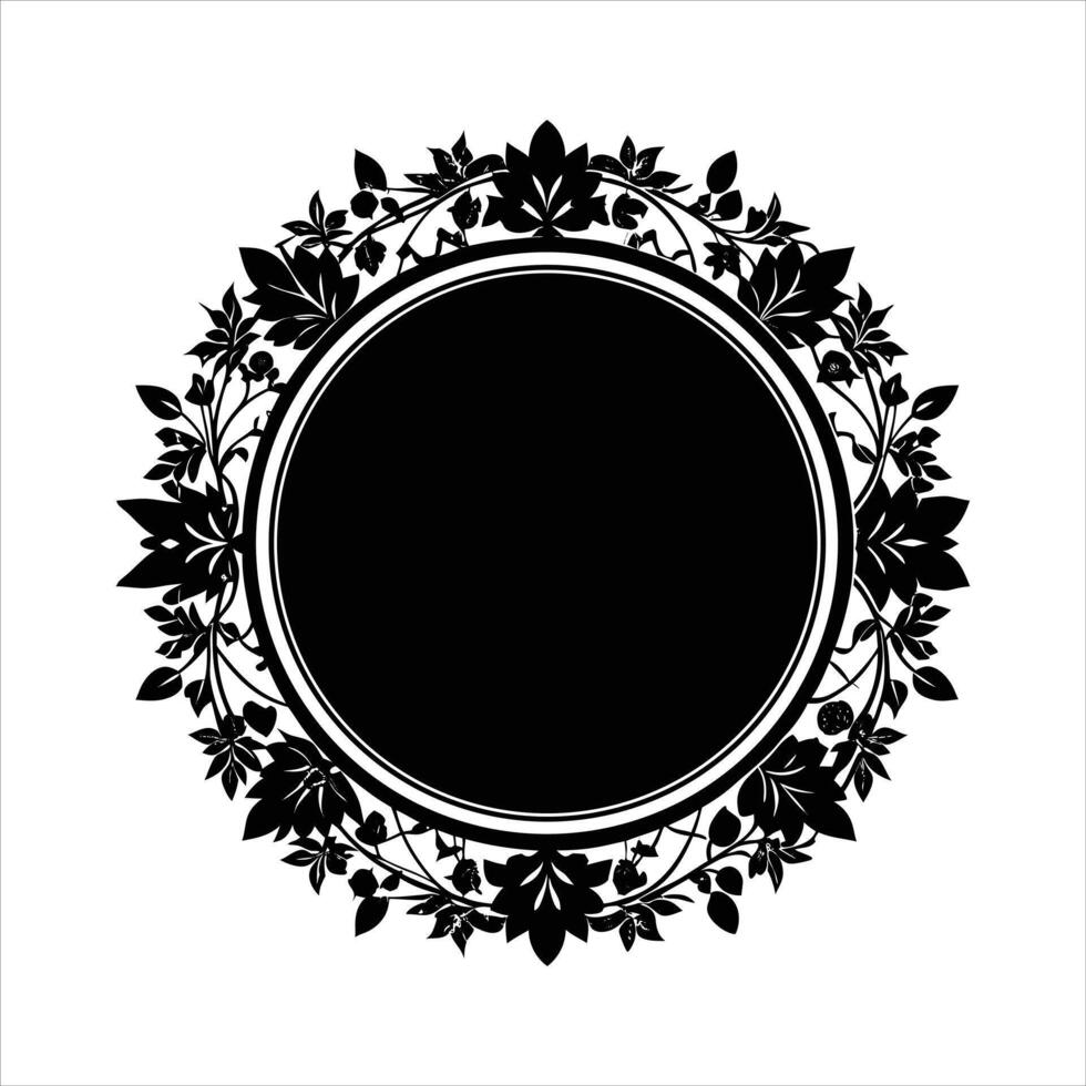 circle frame silhouette vector