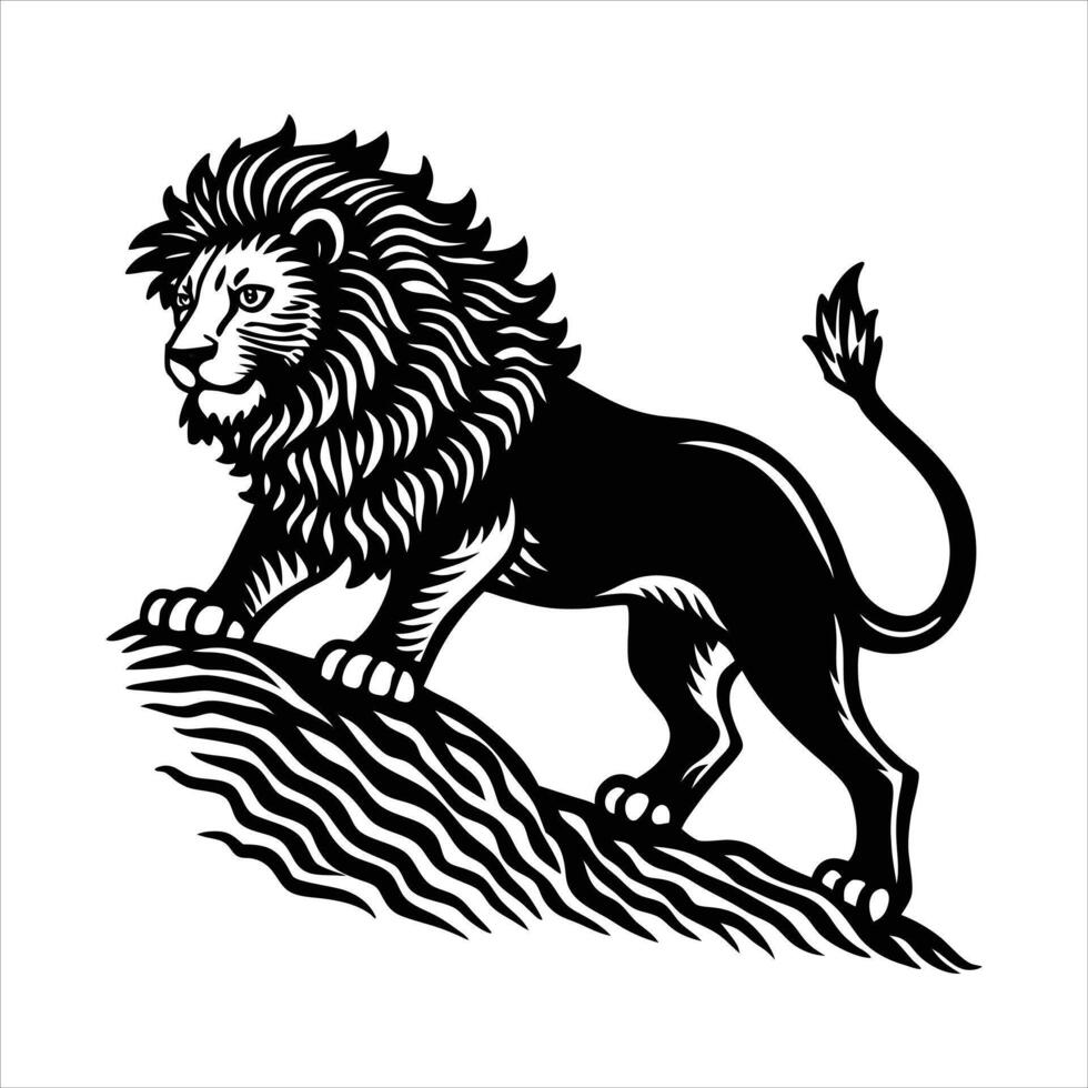 Lion On A Hill vector