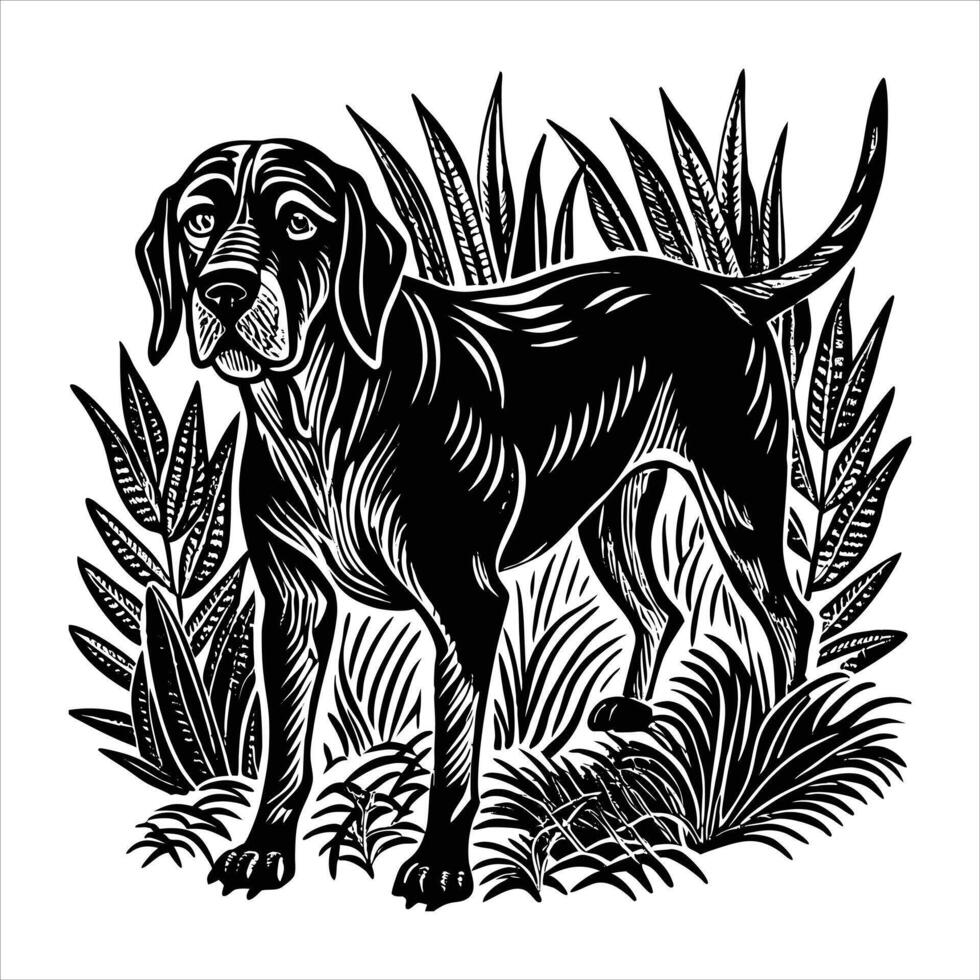 Bloodhound On Trail vector