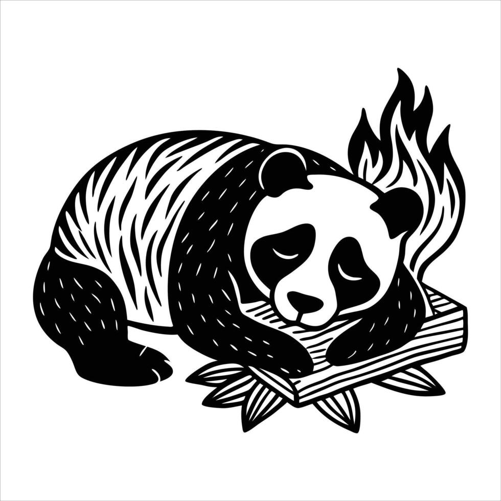 Panda Sleeping Park vector