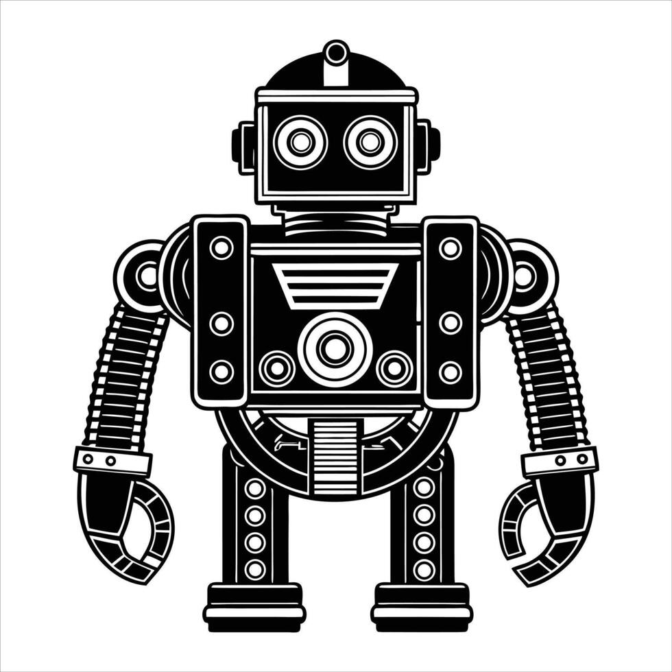 Robot With A Computer vector