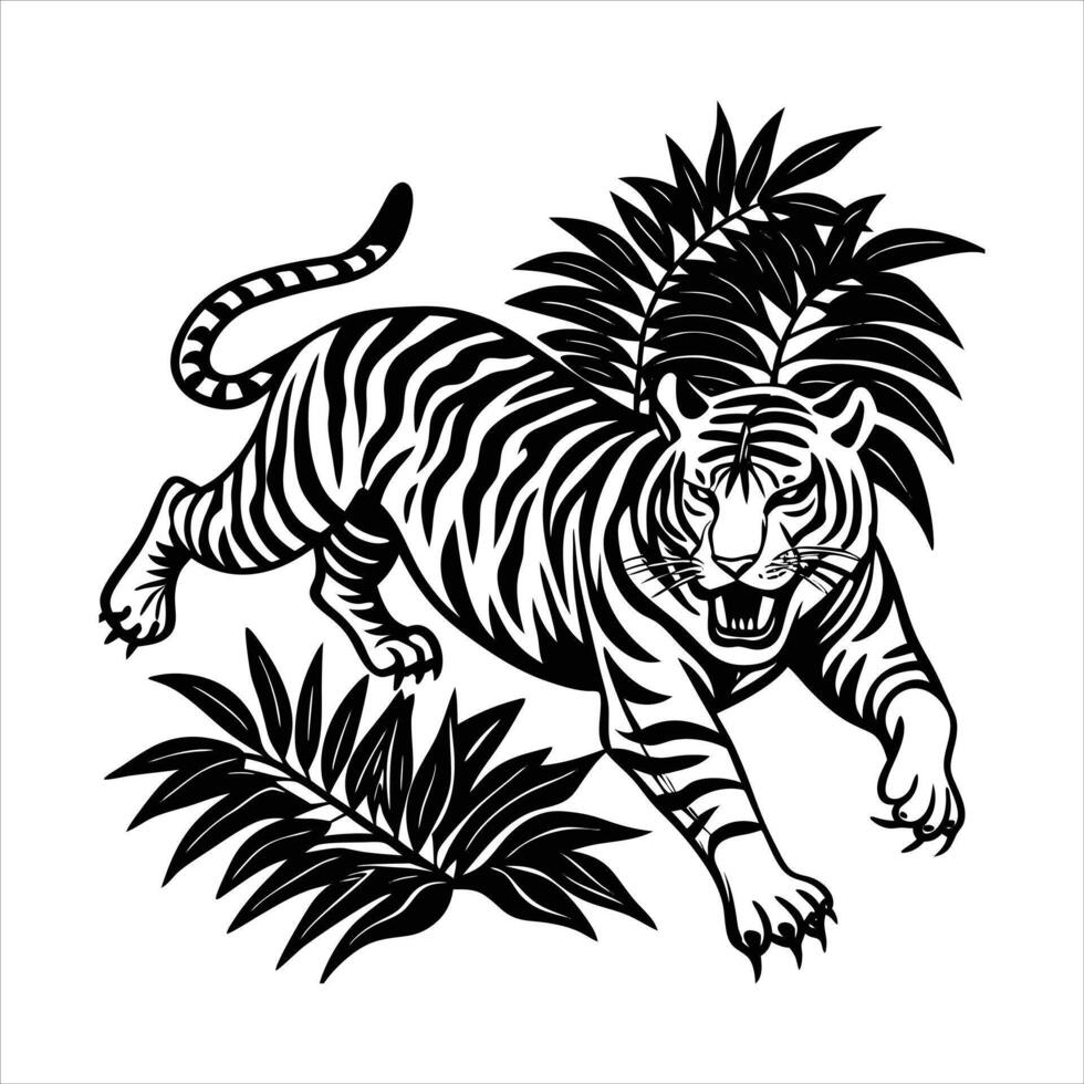 Tiger Its Jungle Realm vector