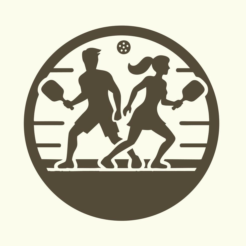 Pickleball Players Medalion vector