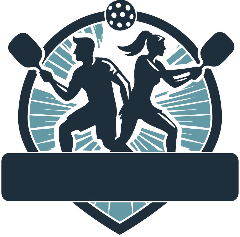 Pickleball Tournament Players Logo vector