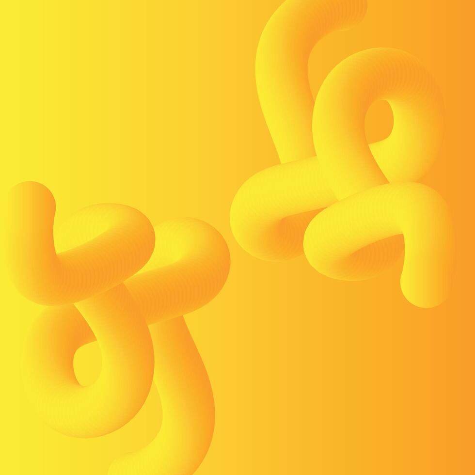 Fluid liquid line Abstract Design on Yellow gradient background vector