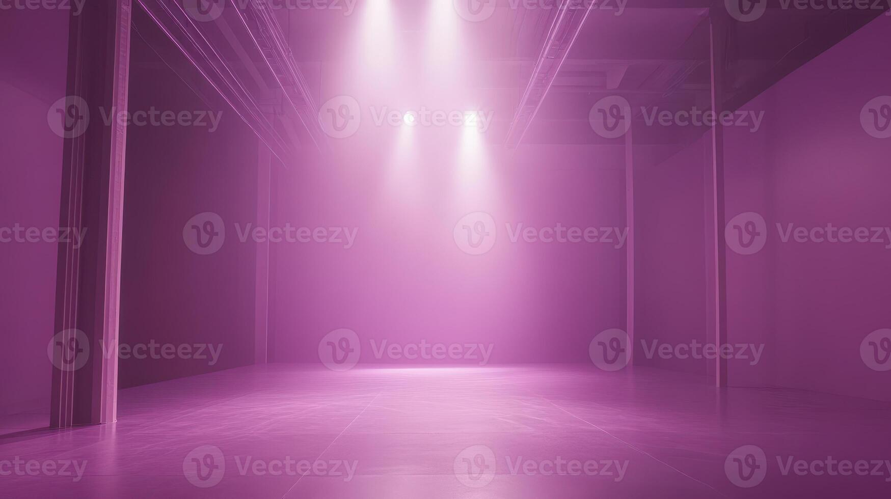 Empty Magenta Room with Spotlights Minimalist Stage for Performance or Display Abstract Interior photo