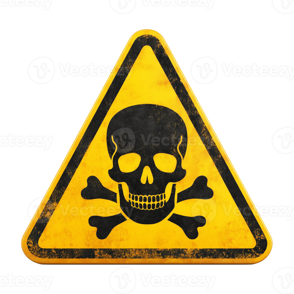 Skull and Crossbones Danger Sign Isolated on Transparent Background png