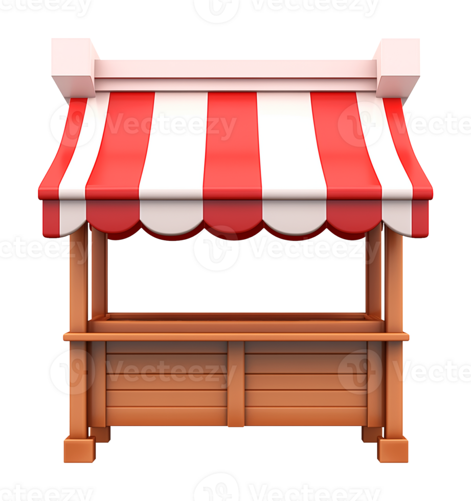 Store Stall 3D Icon Isolated on Transparent Background png