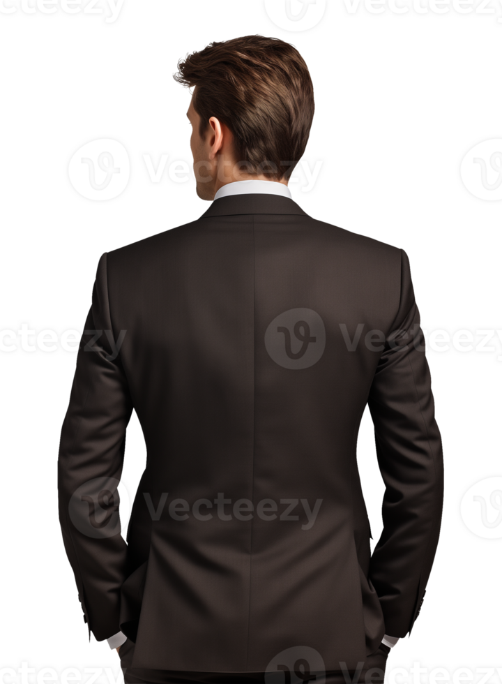 Businessman Back View Headset Isolated on Transparent Background png
