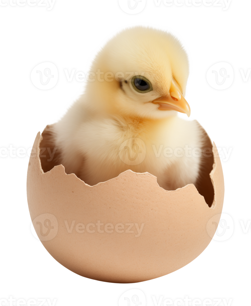 Egg Hatching or Chick Coming out of Egg Shell Isolated on Transparent Background png