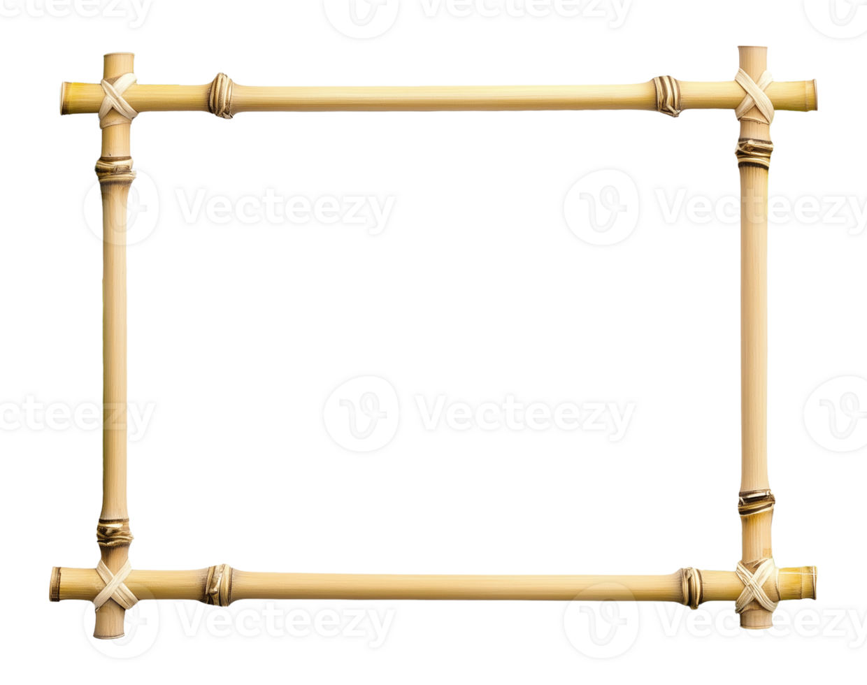 Bamboo Frame Isolated on Transparent Background png