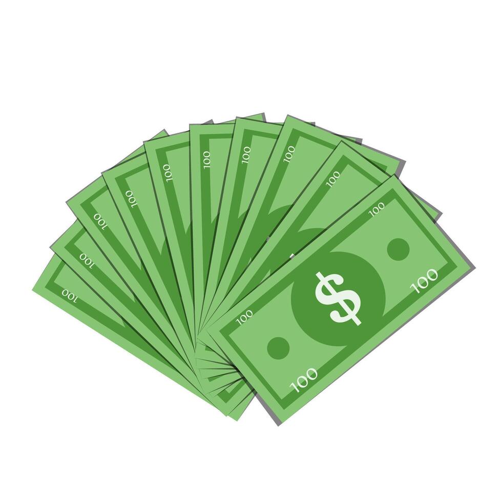 Dollar fan flat icon vector
