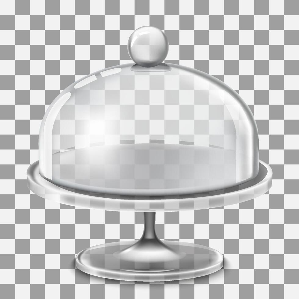 Cake stand with glass cover dome illustration vector