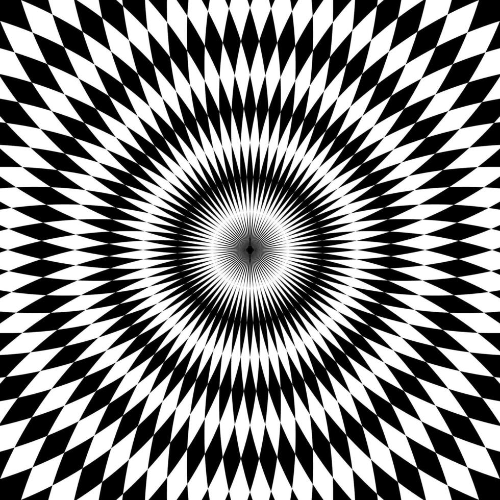 black white optic diamond shape circle background vector