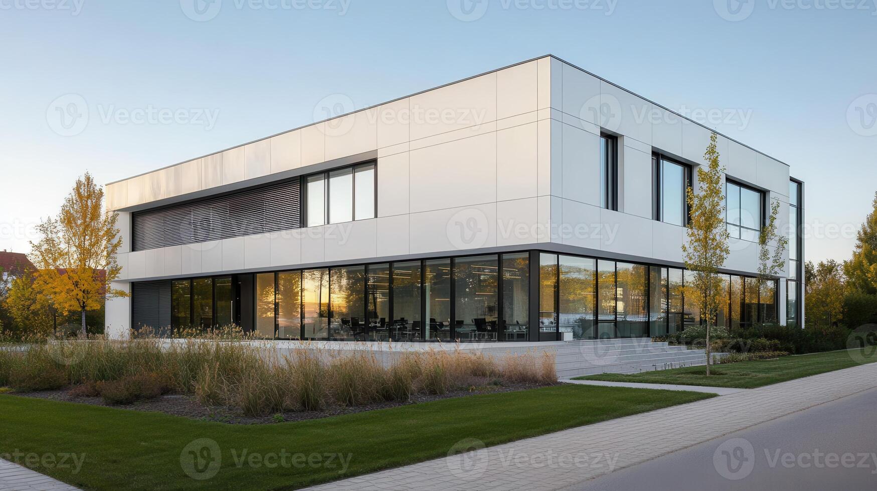 Modern Architectural Marvel Sleek Lines Glass Facade photo