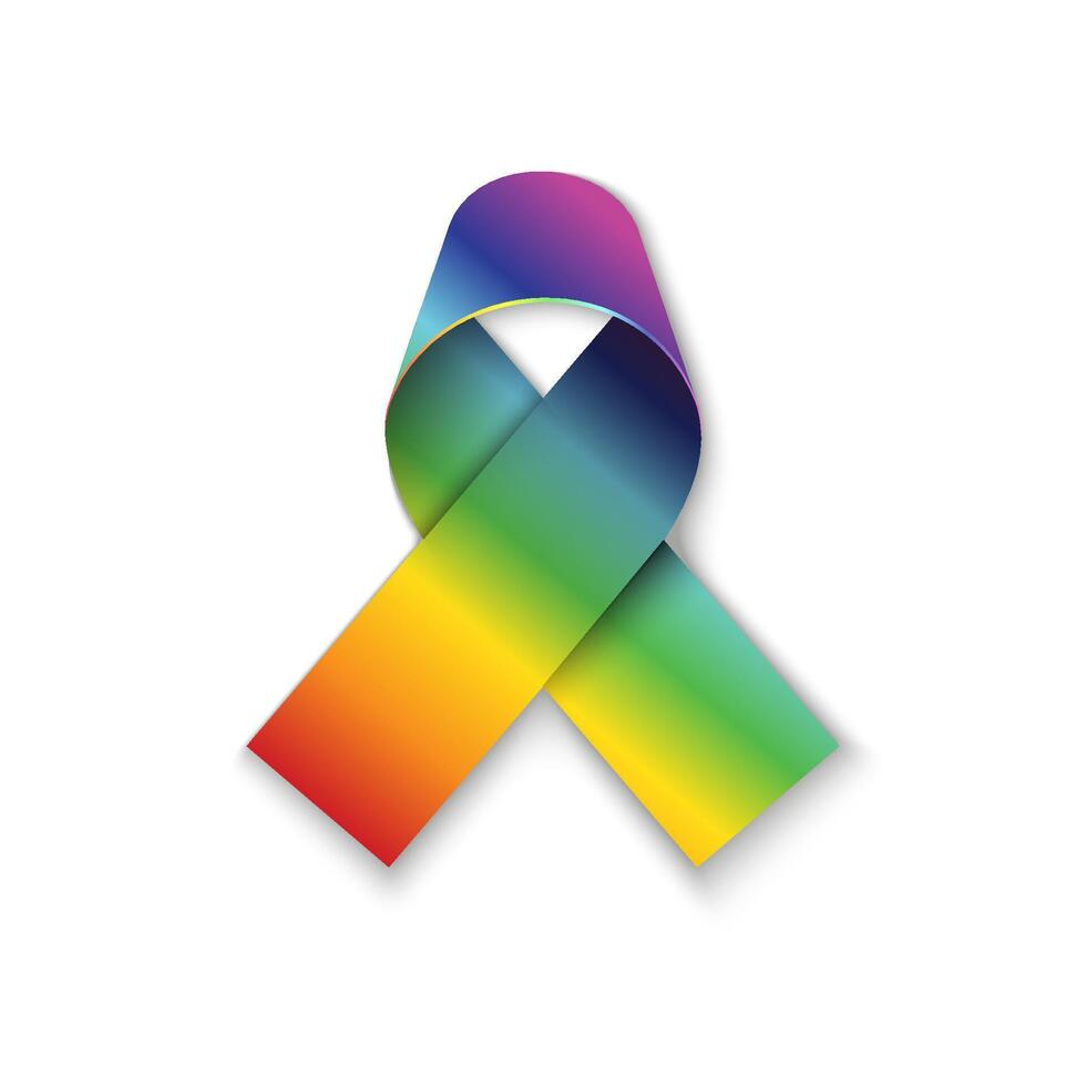 All cancers awarn ribbon on white vector
