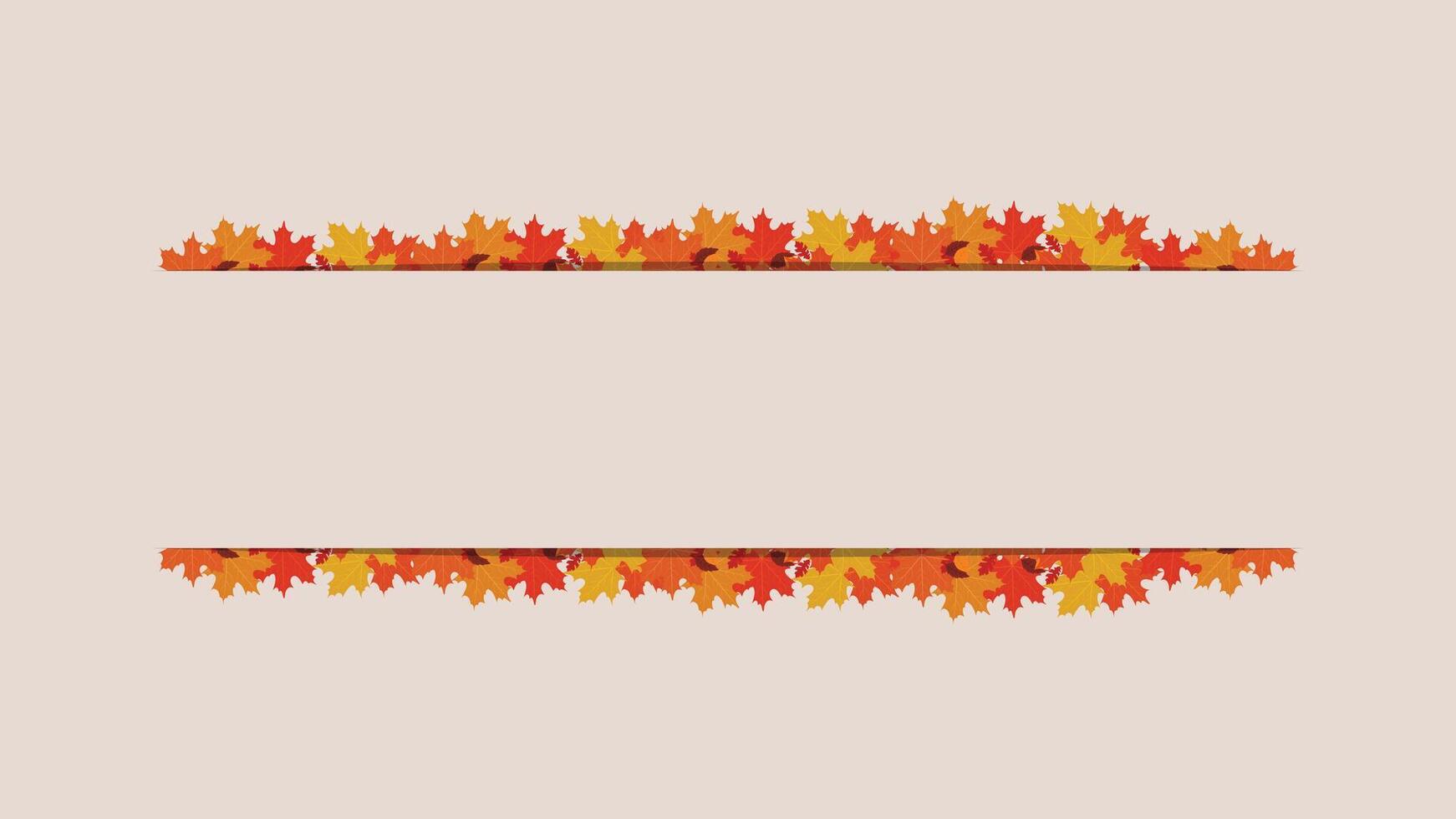 Autumn Sale Border Design with Decorative Leaves on Beige Background vector