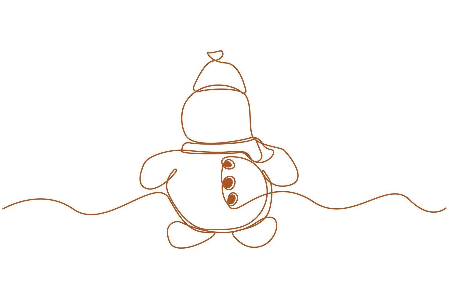 Simple hand-drawn gingerbread man single line drawing isolated on white background. vector