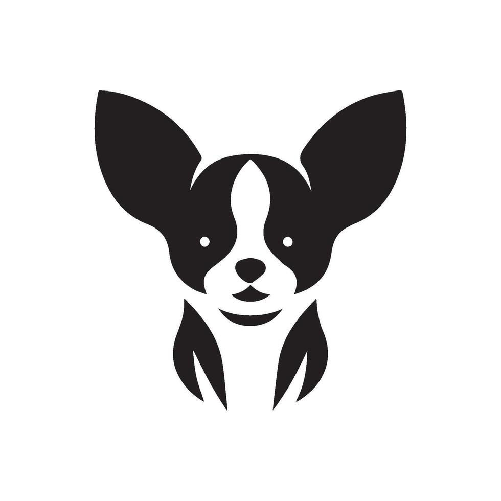 Chihuahua dog silhouette on white background. Chihuahua dog logo icon vector