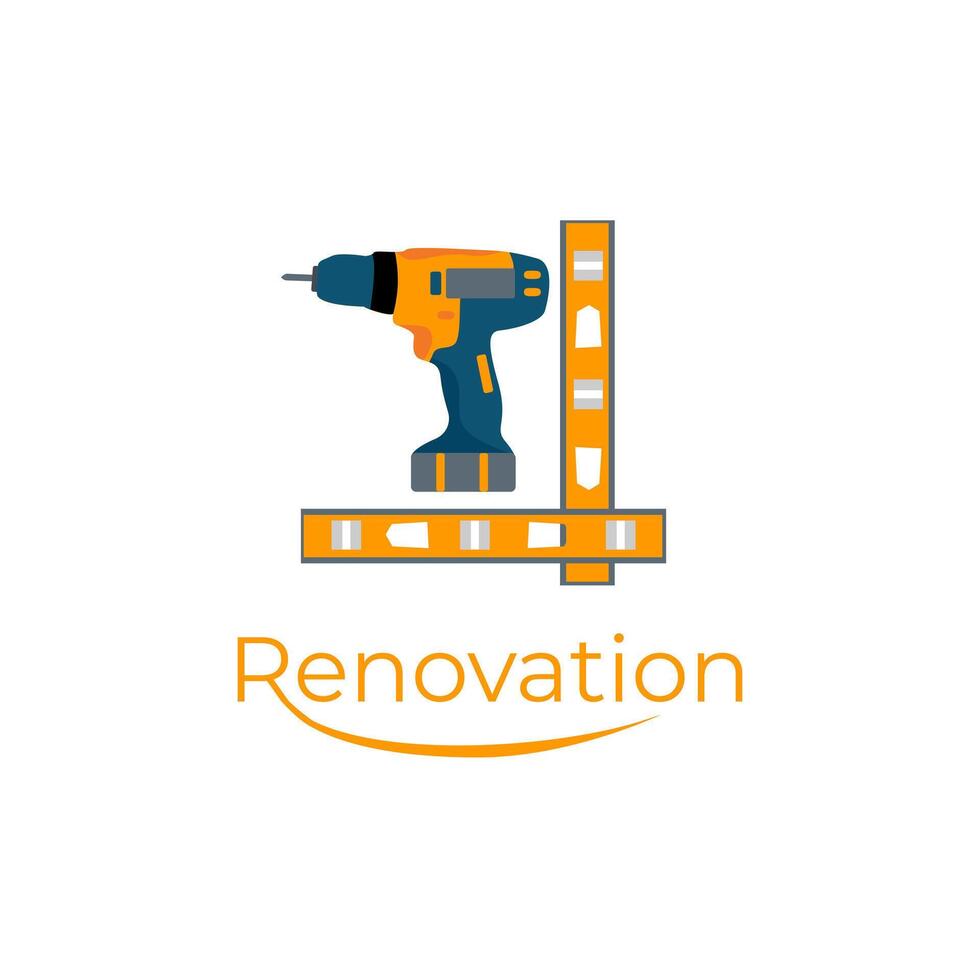 The design of the builder's logo. Logo for home renovation modern design, logo with screwdriver for renovation. vector