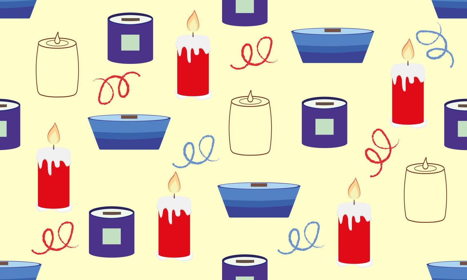 A pattern of bright candles on a light background.Elements for printing,fabrics,wallpaper vector