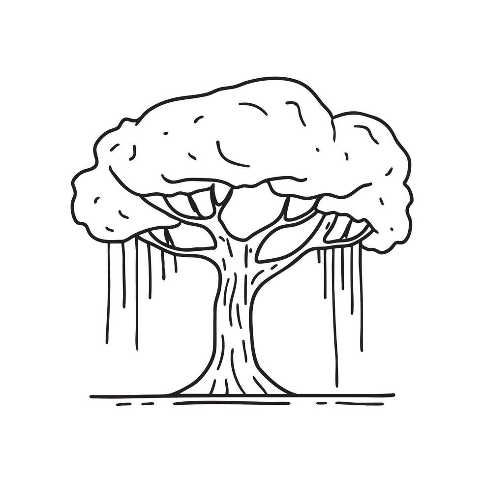A tree with branches drooping low vector