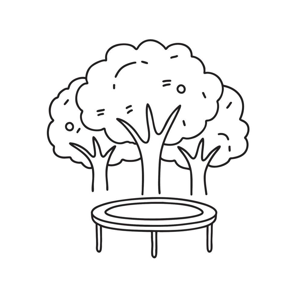 A trampoline under a tree park vector