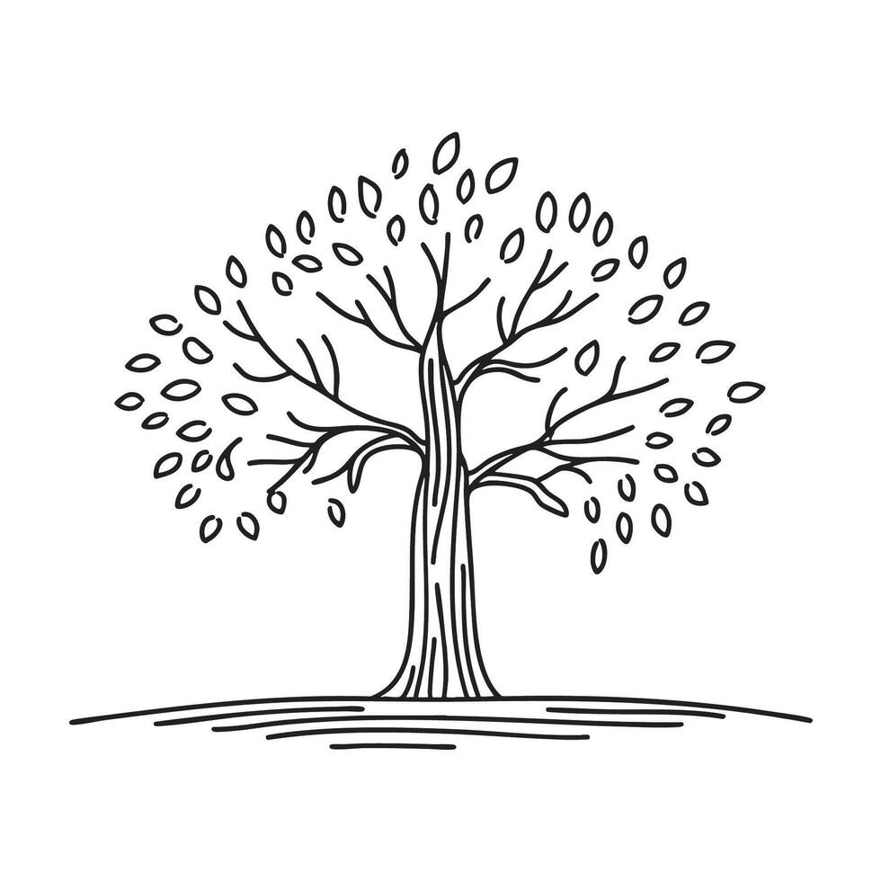 A tree featuring downward curving branches vector