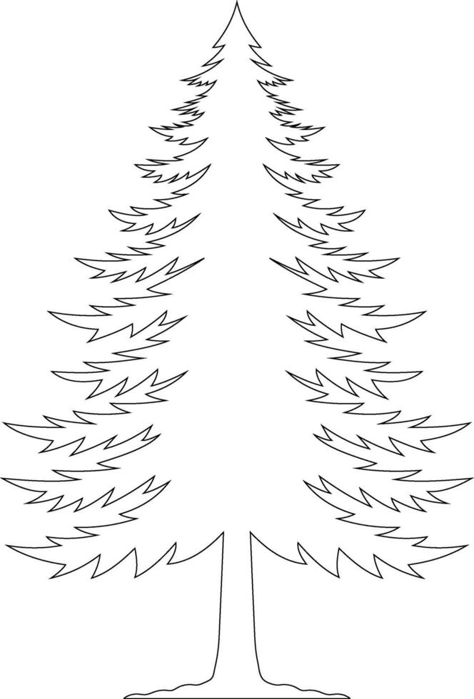 Simple Pine Tree Line Drawing for Graphic and Print Projects vector
