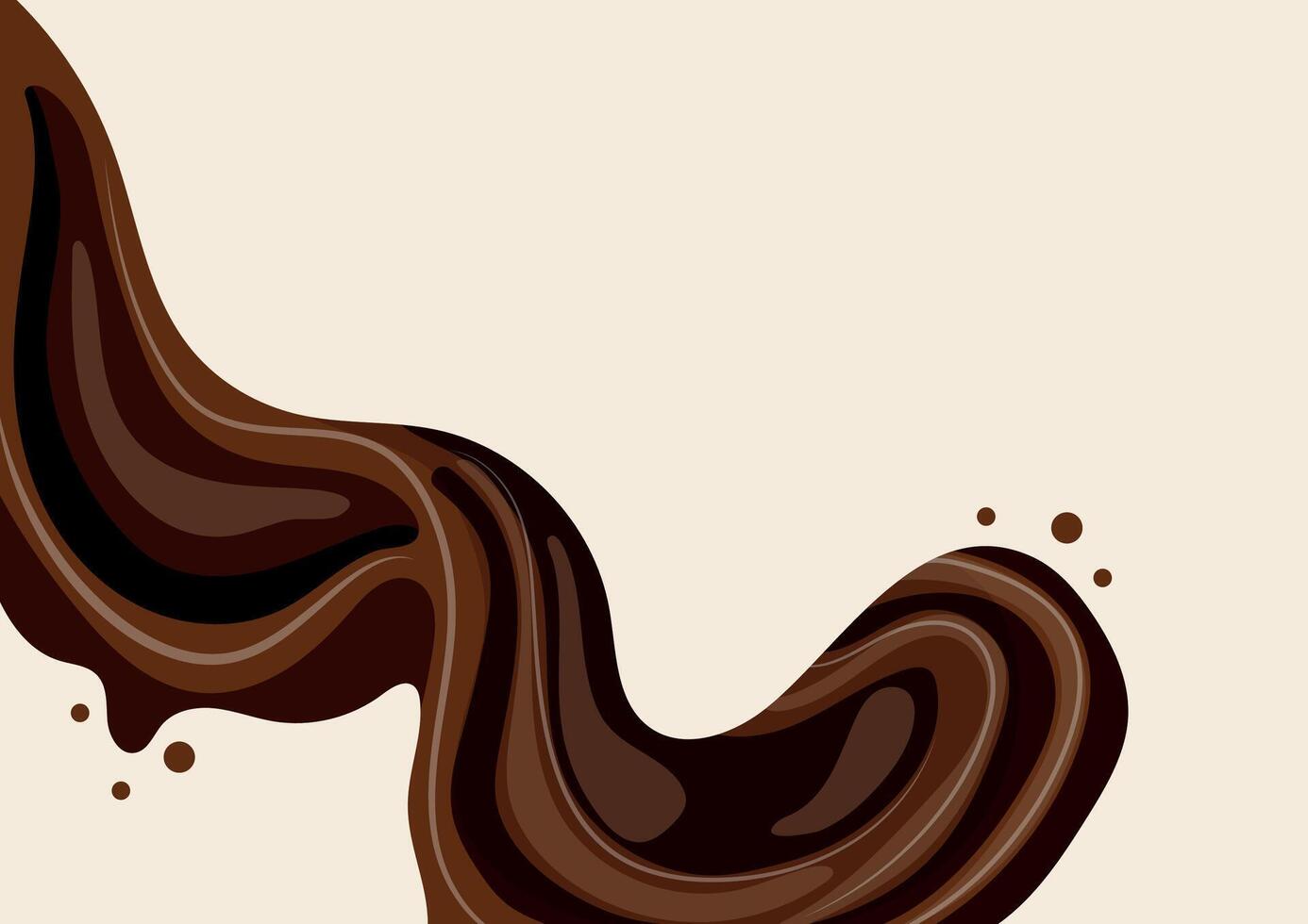 horizontal poster for Chocolate Day with a large wavy chocolate flow vector