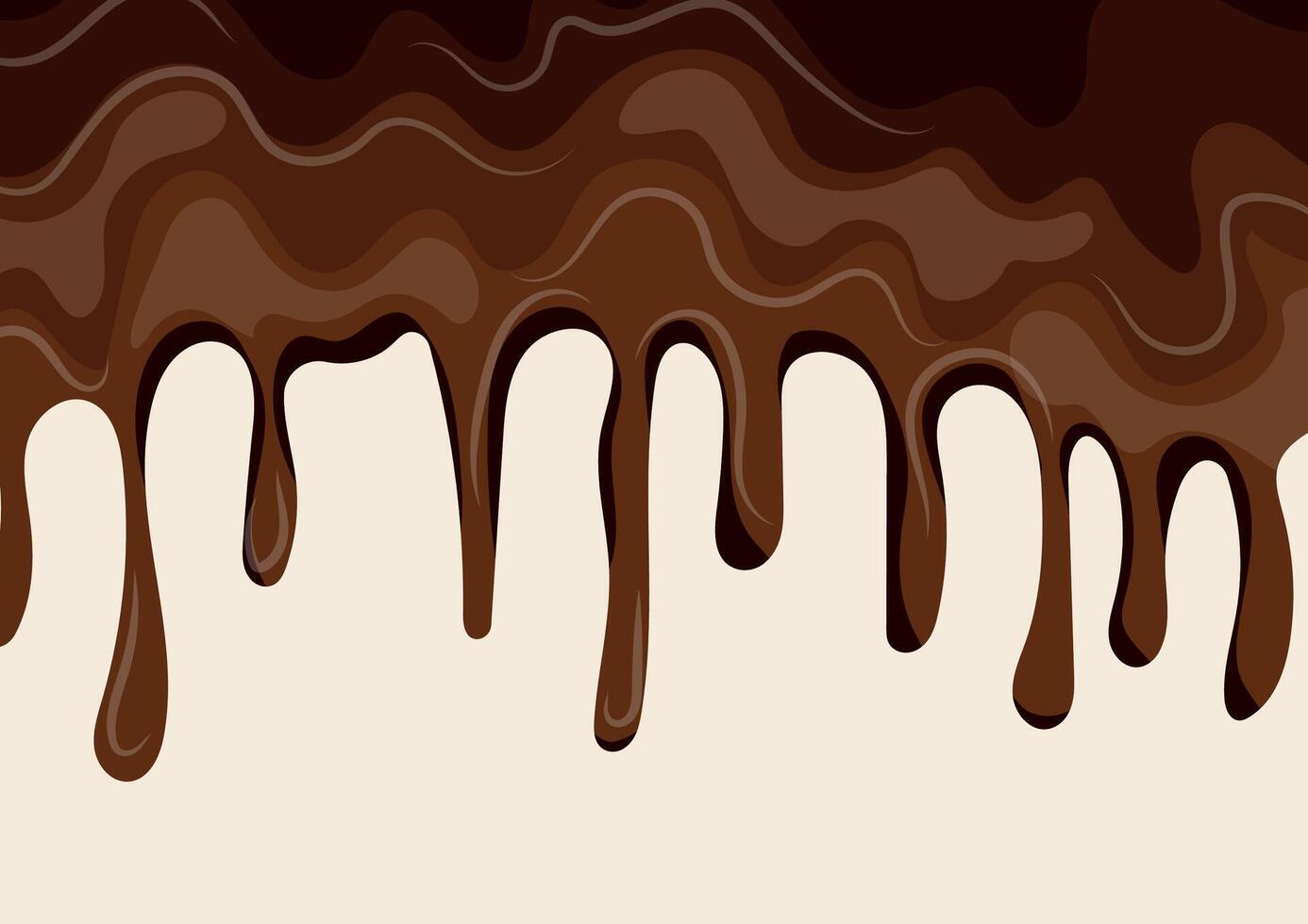 horizontal poster for Chocolate Day with melted dark chocolate dripping down in small drops vector