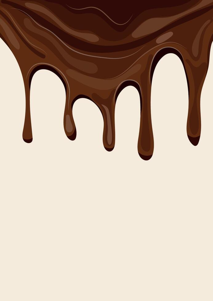 vertical poster for Chocolate Day with melted dark chocolate dripping down vector