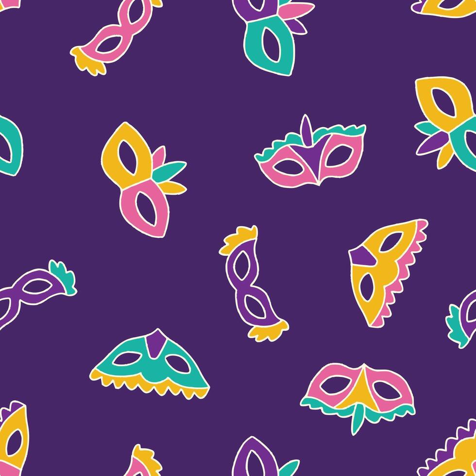 Carnival Mask Pattern Repeat Seamless for Wallpaper Background Cover Packaging vector